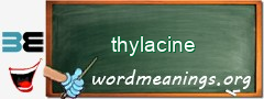 WordMeaning blackboard for thylacine